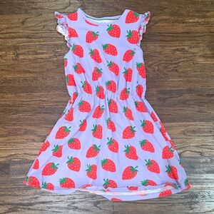 Mini Boden Purple and Red Strawberry Print Dress